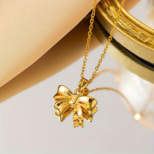 gold bow shape  pendent