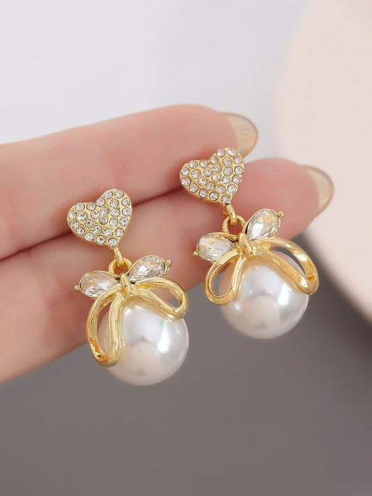 heart pearl korean earring